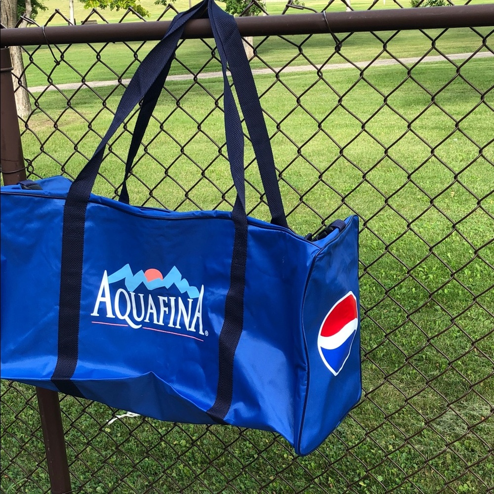 PEPSI AQUAFINA Duffle Bag Heavy Nylon Large Folds Flat #OS0066